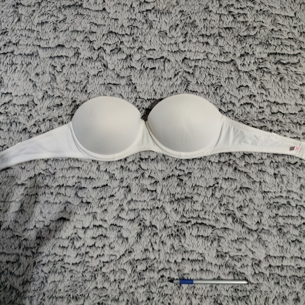PINK Victoria's Secret White Push-up Strapless T-Shirt Bra
